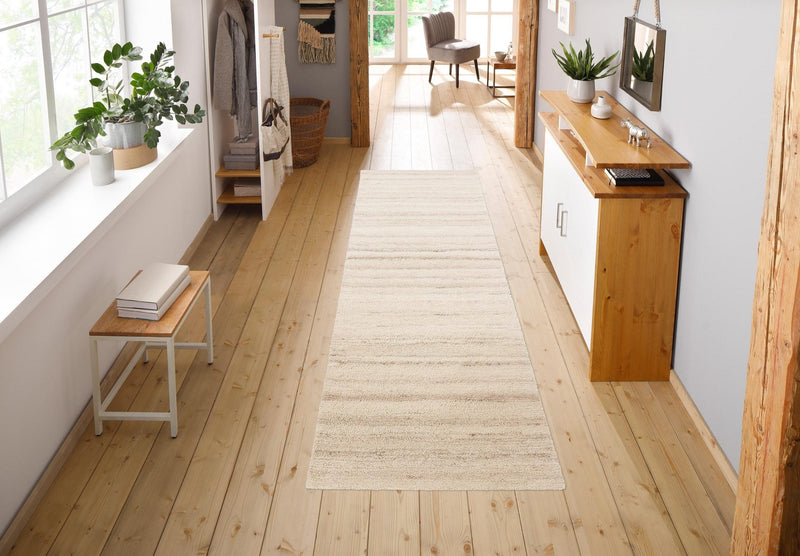 Covor traversa din lână pură Janne bej 70x240 cm - LunaHome.ro