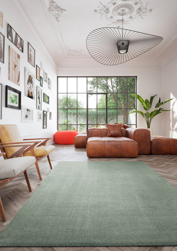 Covor traversa pufos lavabil Adrienne verde 80x150 cm - LunaHome.ro