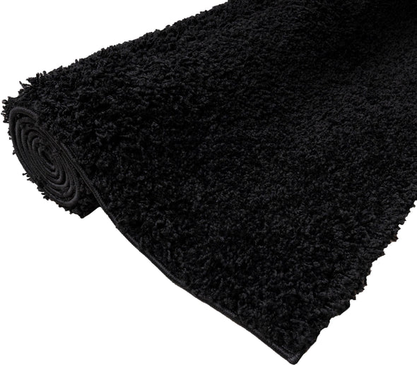 Covor traversa shaggy Viva cu fire lungi si pufos negru, 67x230 cm - LunaHome.ro