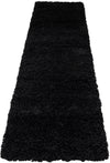 Covor traversa shaggy Viva cu fire lungi si pufos negru, 67x230 cm - LunaHome.ro