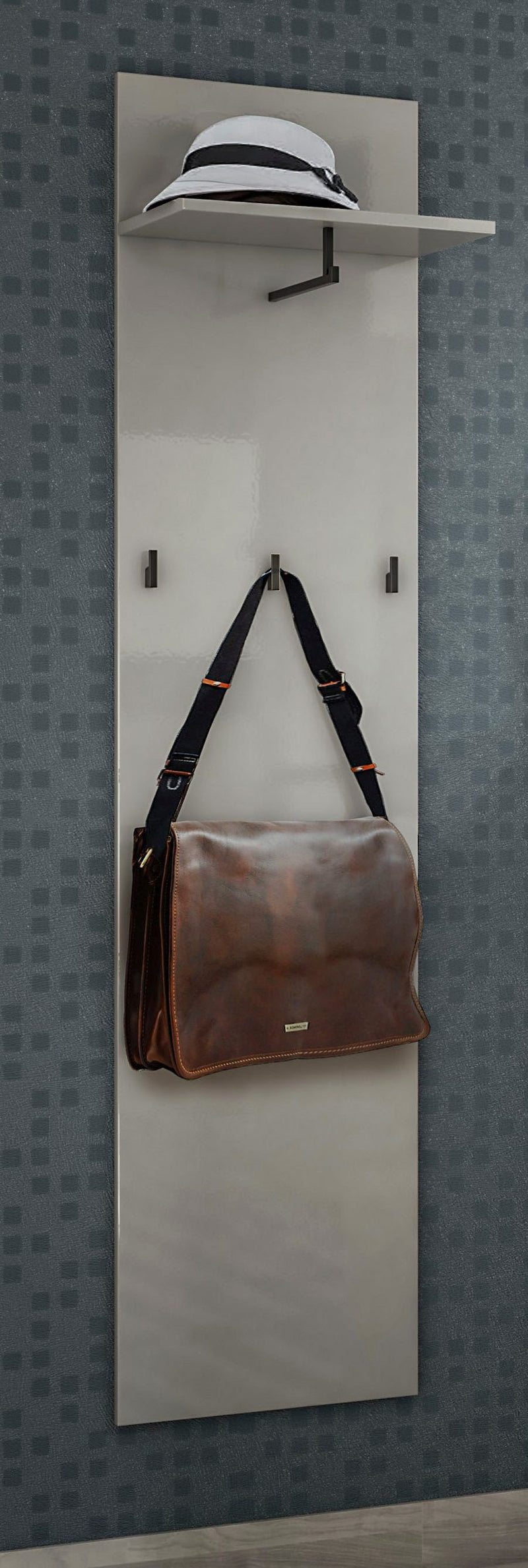 Cuier Mister KITALY gri lucios cu 5 cârlige, 40 cm lățime - LunaHome.ro