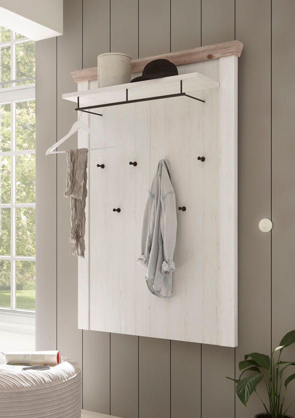 Cuier »Florence« alb rustic, design romantic, 107 cm latime - LunaHome.ro