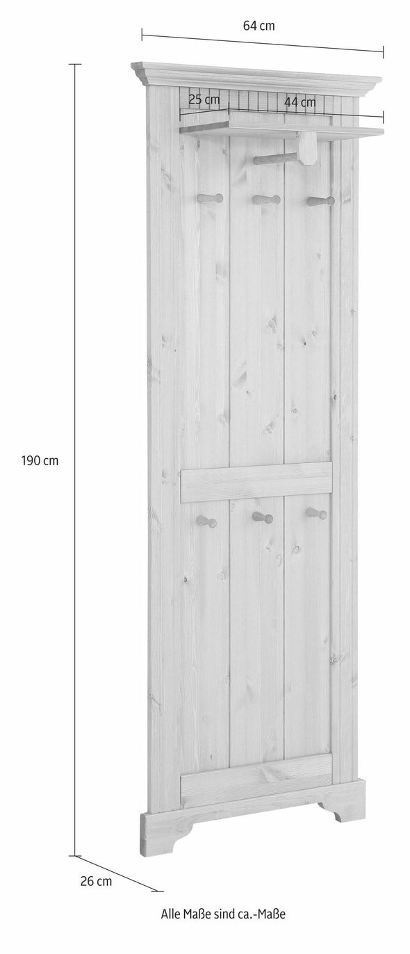 Cuier Rustic din lemn de pin alb 64 cm lățime - LunaHome.ro