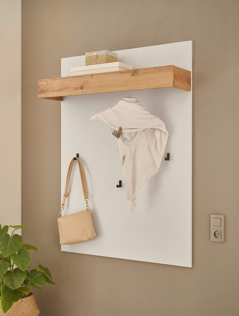 Cuier de perete City Giron cu desihn modern alb 100 cm lățime - LunaHome.ro