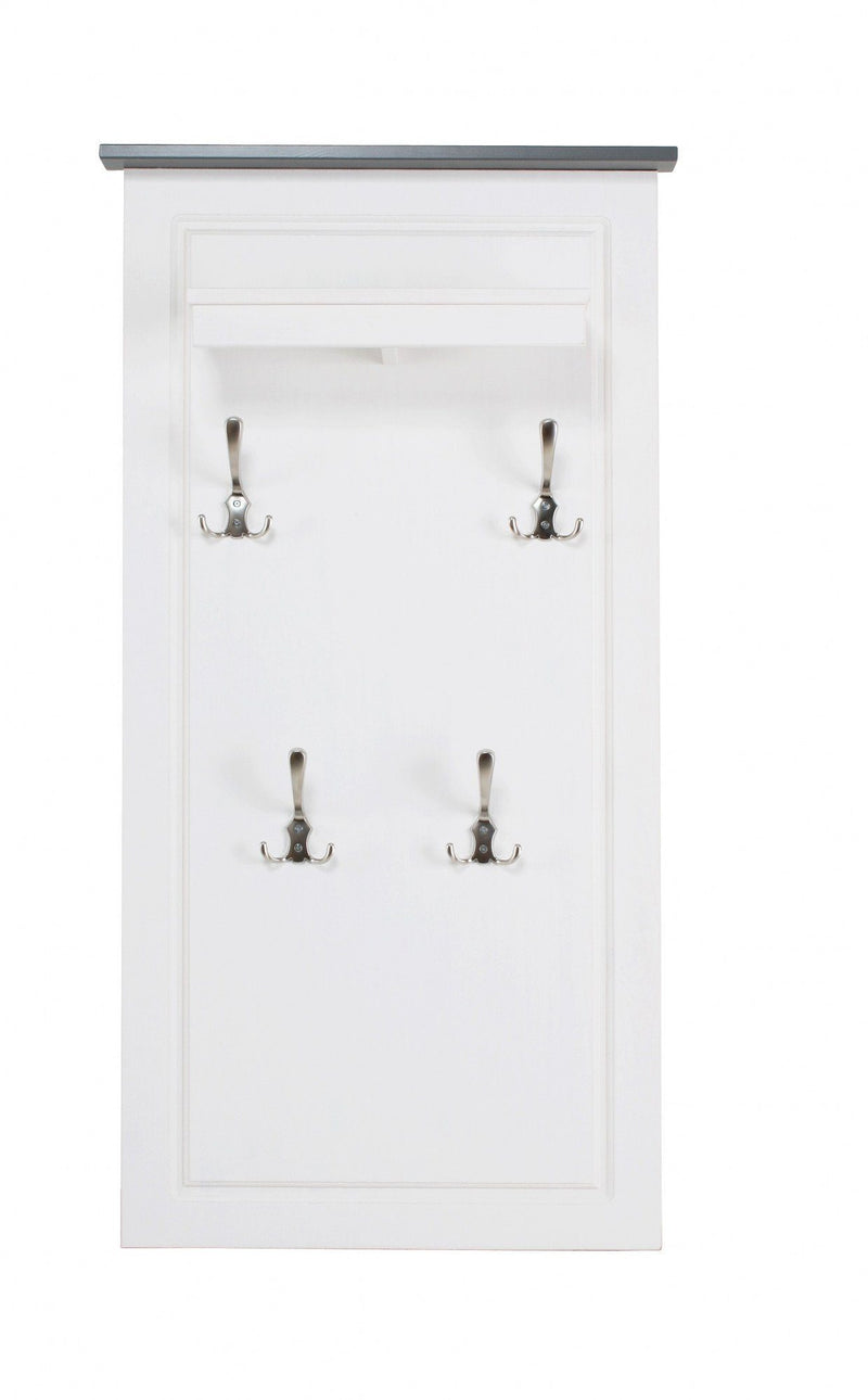 Cuier de perete Lukas din lemn de pin alb, 60 cm lățime - LunaHome.ro