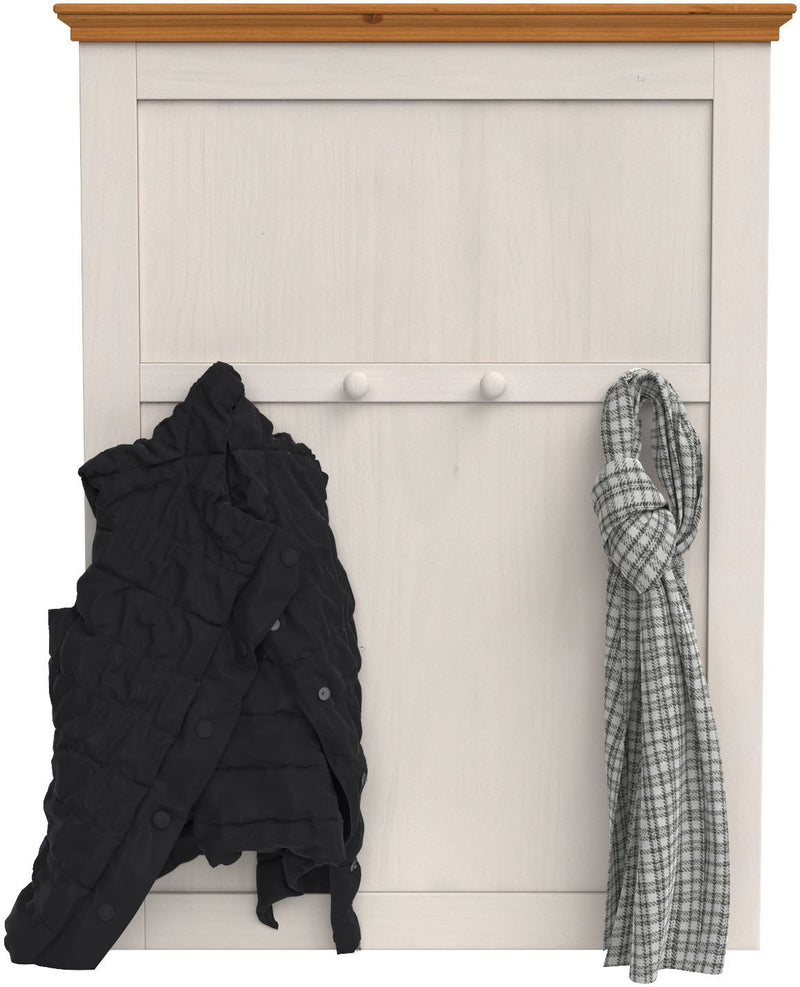 Cuier de perete Selma din lemn de pin alb rustic 80 cm - LunaHome.ro