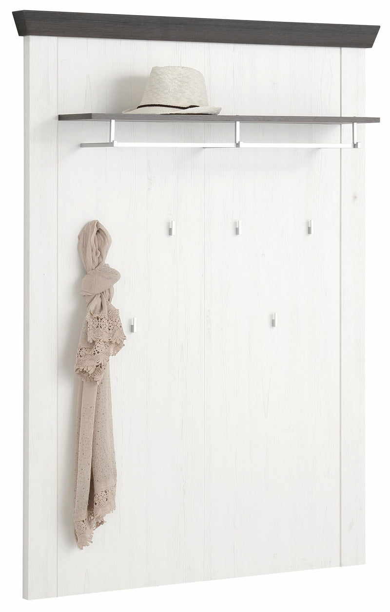 Cuier de perete Siena cu aspect de lemn alb, 107 cm lățime - LunaHome.ro