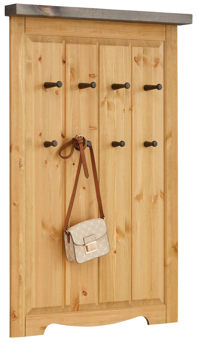 Cuier de perete Trinidad din lemn masiv de pin natur, 80 cm lățime - LunaHome.ro