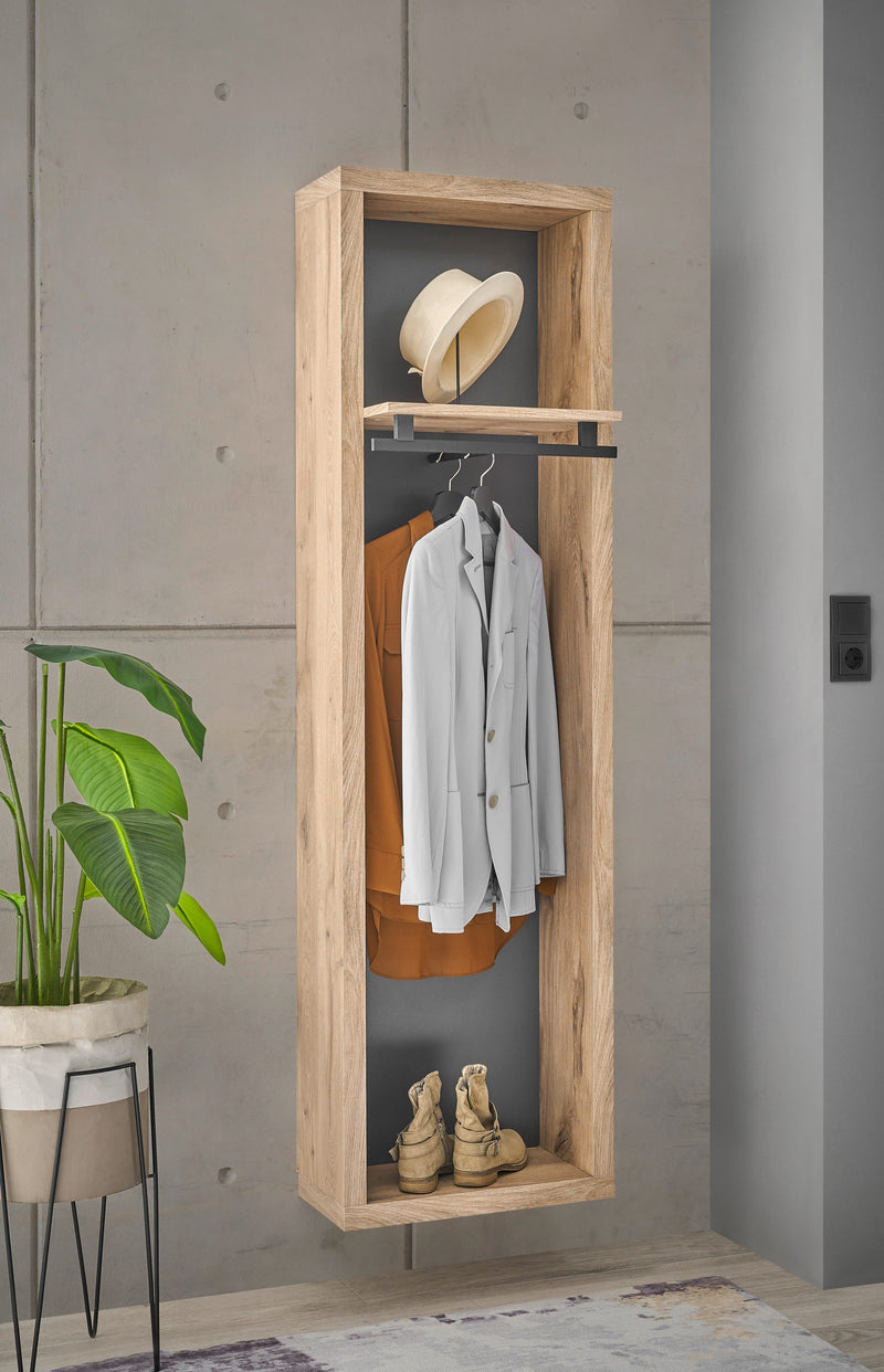 Cuier pentru hol Cadru cu design modern gri cu stejar 51 cm - LunaHome.ro