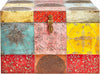 Cutie cufăr pictata manual din lemn de mango cu inchidere metalica 56x33 cm - LunaHome.ro