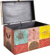 Cutie cufăr pictata manual din lemn de mango cu inchidere metalica 56x33 cm - LunaHome.ro