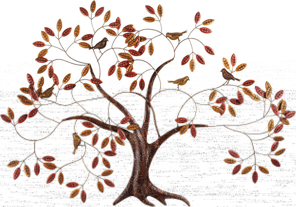 Decorațiune de perete copac Baum din metal, 121x87 cm