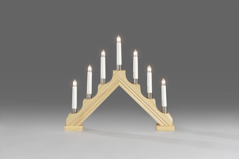 Decoratiune 7 Lumânări cu cadru din lemn 34 cm înălțime - LunaHome.ro
