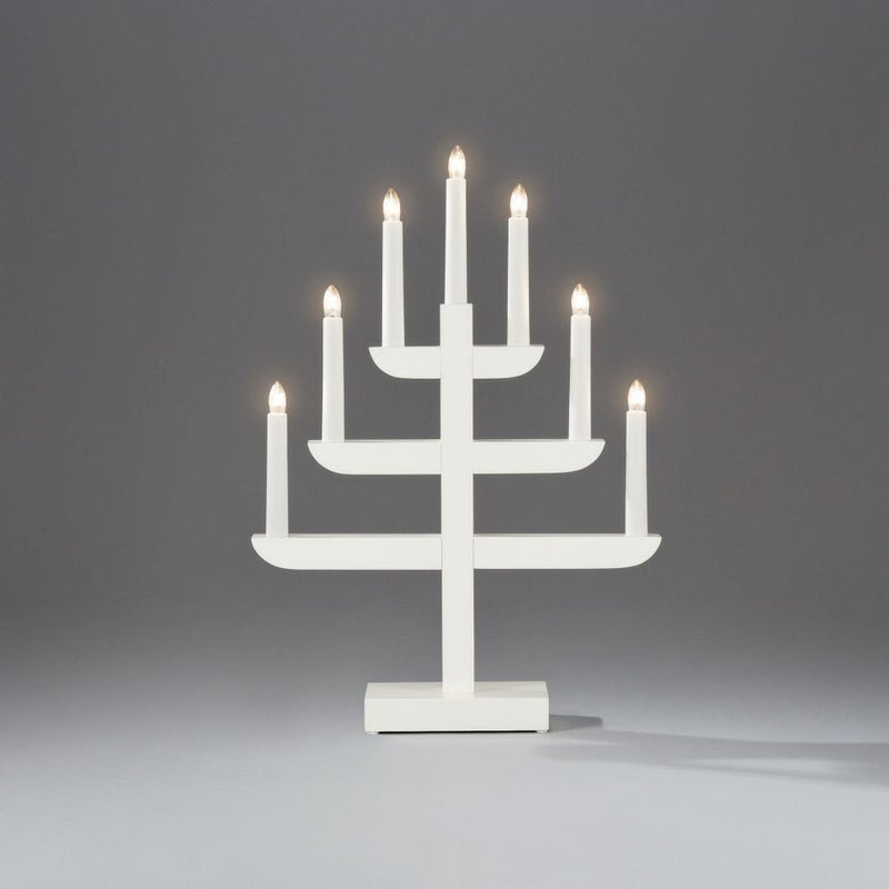 Decoratiune 7 Lumânări cu cadru din lemn 46,5 cm înălțime - LunaHome.ro