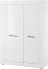 Dulap Bianco cu 2 usi alb lucios, cu fronturi din Mdf 142 cm inaltime - LunaHome.ro