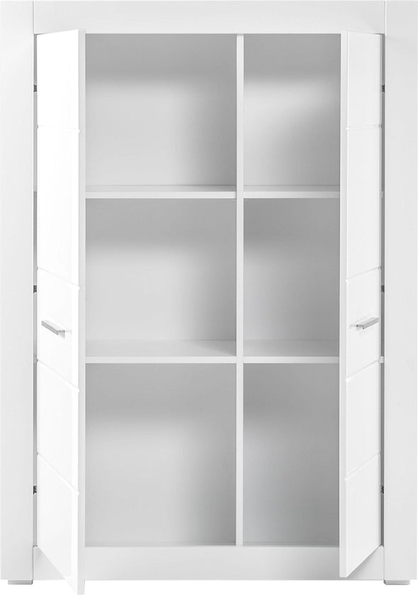 Dulap Bianco cu 2 usi alb lucios, cu fronturi din Mdf 142 cm inaltime - LunaHome.ro