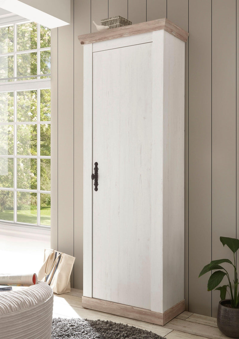 Dulap Florenz cu 1 usa cu aspect de lemn alb 73 cm latime - LunaHome.ro