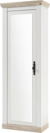 Dulap Florenz cu 1 usa cu oglinda, aspect de lemn alb, 73 cm latime - LunaHome.ro
