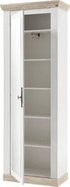 Dulap Florenz cu 1 usa cu oglinda, aspect de lemn alb, 73 cm latime - LunaHome.ro