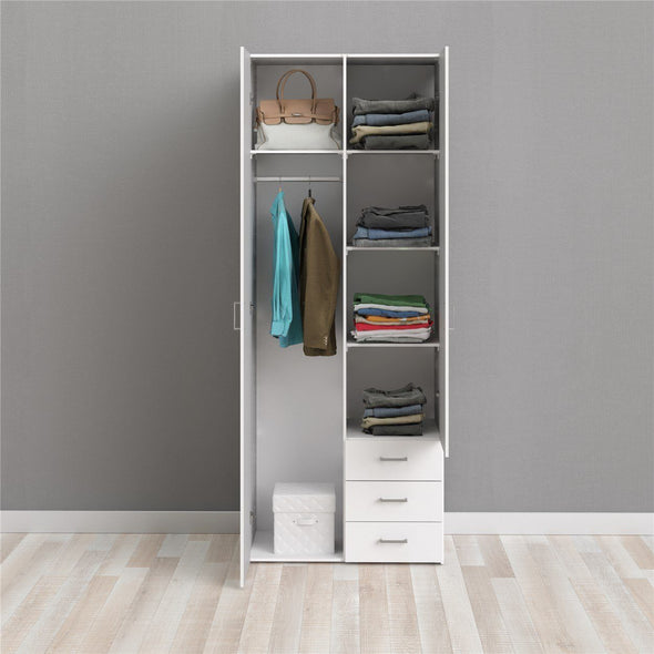 Dulap Inosign alb cu 2 usi si 3 sertare 78 cm lățime - LunaHome.ro