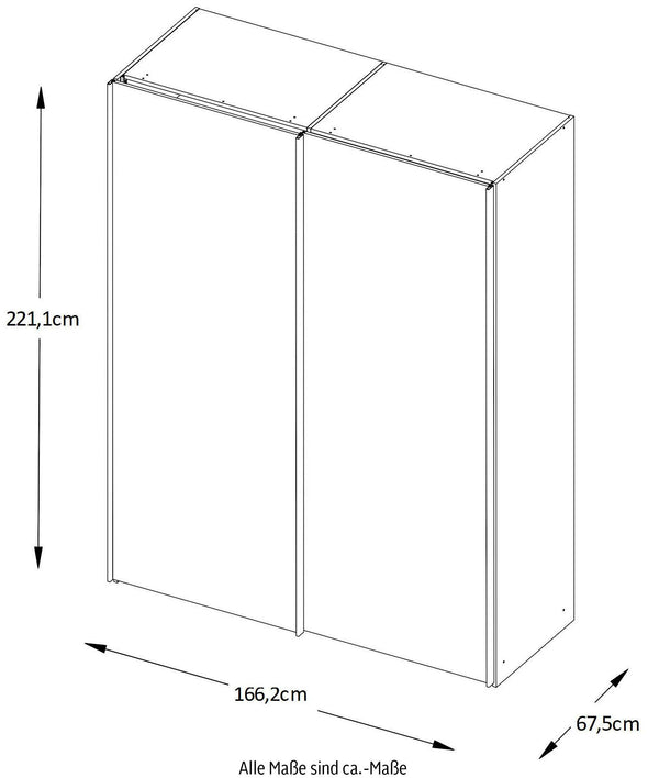Dulap STAUD Sonate cu uși glisante din sticla 167 cm lățime