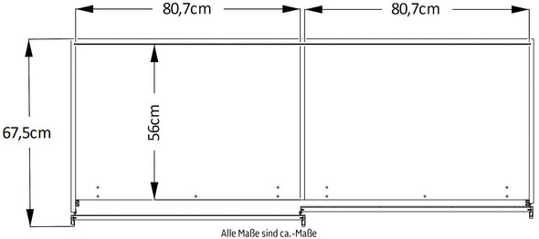 Dulap STAUD Sonate cu uși glisante din sticla 167 cm lățime