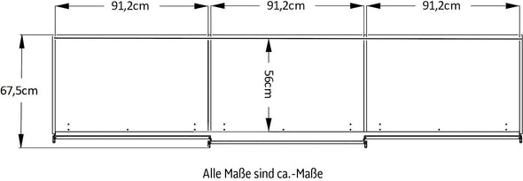 Dulap STAUD cu 3 uși glisante negru cu stejar 280 cm lățime - LunaHome.ro