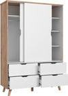 Dulap Vankka alb cu doua usi glisante 140 cm latime - LunaHome.ro