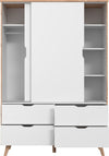 Dulap Vankka alb cu doua usi glisante 140 cm latime - LunaHome.ro