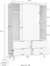 Dulap Vankka alb cu doua usi glisante 140 cm latime - LunaHome.ro