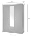 Dulap WESTMINSTER  cu 3 usi si 2 sertare in stil romantic, 149 cm latime - LunaHome.ro