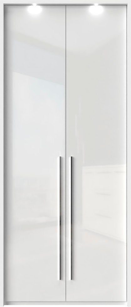 Dulap Piano cu 2 usi alb lucios, cu functie de inchidere soft, 97 cm - LunaHome.ro