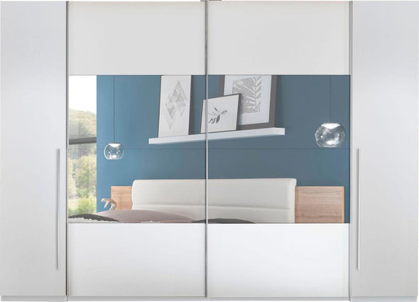 Dulap Schlafkontor Mega alb cu 4 uși, 267 cm lățime - LunaHome.ro