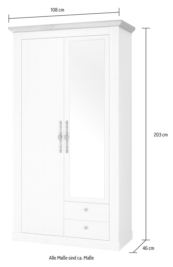 Dulap »Westminster« elegant cu oglindă, 108 cm latime - LunaHome.ro