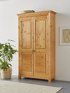 Dulap de pantofi Rauna din lemn de pin natur 113 cm lățime - LunaHome.ro