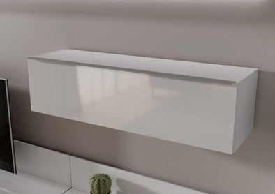 Dulap suspendat de living Sienas alb lucios cu clapetă 120 cm