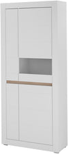 Dulap cu vitrina Chester alb mat modern 85 cm lățime