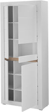 Dulap cu vitrina Chester alb mat modern 85 cm lățime