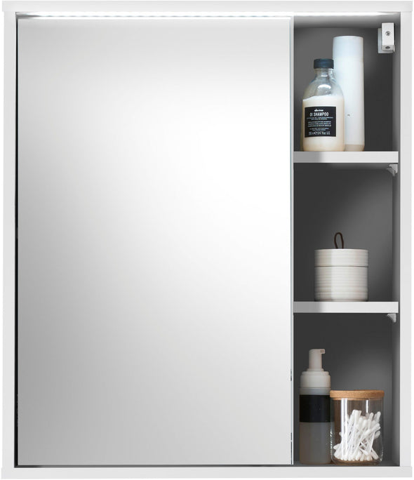 Dulap de baie Este alb cu oglinda si iluminare 60 cm lățime - LunaHome.ro