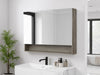 Dulap de baie Florence gri cu 3 uși cu oglindă 100 cm - LunaHome.ro