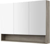 Dulap de baie Florence gri cu 3 uși cu oglindă 100 cm - LunaHome.ro