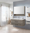 Dulap de baie Florence gri cu 3 uși cu oglindă 100 cm - LunaHome.ro