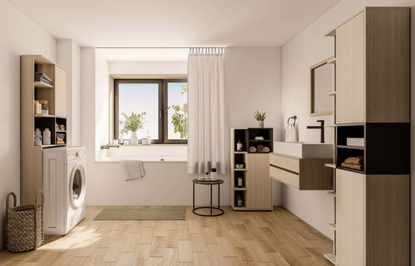 Dulap de baie Kube pentru masina de spalat 64 cm lățime - LunaHome.ro