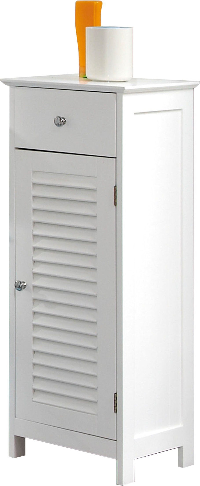 Dulap de baie Quickset alb cu o usa si un sertar, 32 cm lățime - LunaHome.ro