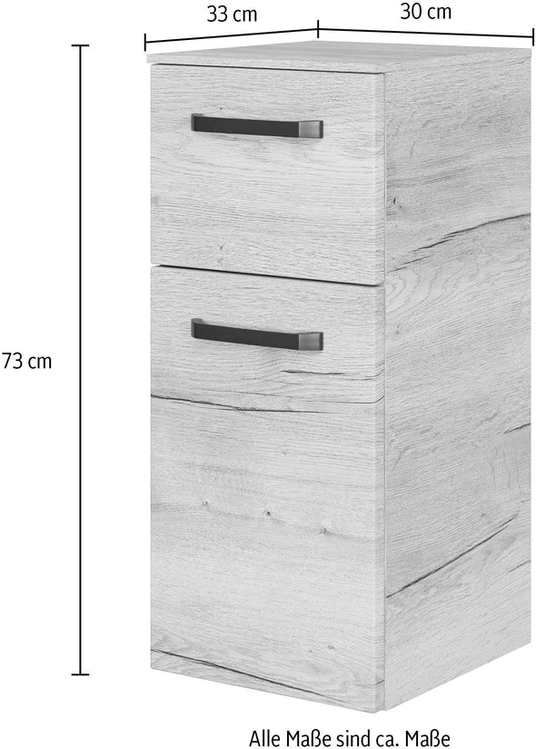 Dulap de baie Saphir cu o usa si un sertar, 30 cm lățime - LunaHome.ro