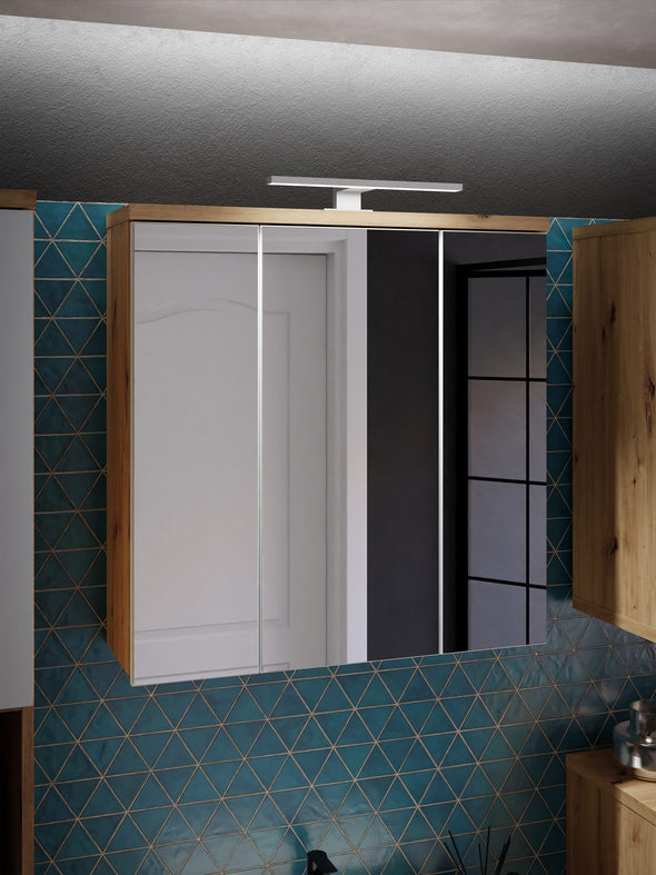 Dulap de baie Veris cu oglinzi si iluminat 70 cm lățime - LunaHome.ro