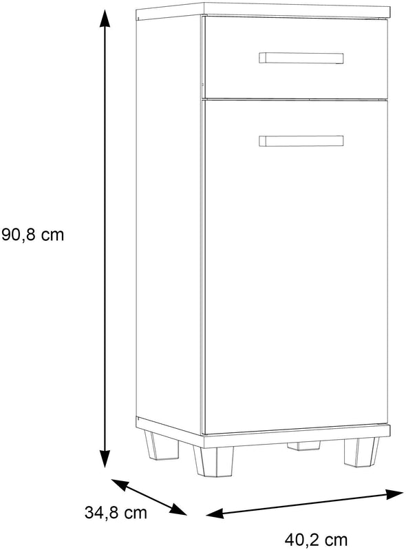 Dulap de baie Veris pentru spatii mici 40 cm lățime - LunaHome.ro