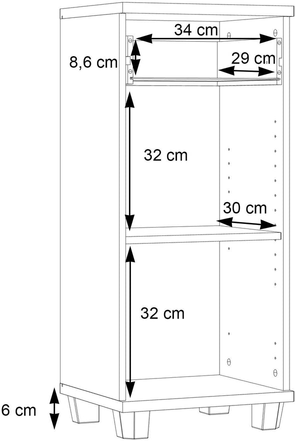 Dulap de baie Veris pentru spatii mici 40 cm lățime - LunaHome.ro