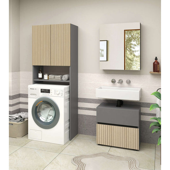 Dulap de baie Wisla gri pentru masina de spalat 68 cm - LunaHome.ro