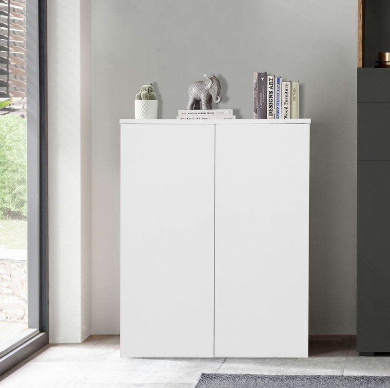 Dulap de birou pentru acte Jarvie alb cu 2 usi 60 cm lățime - LunaHome.ro